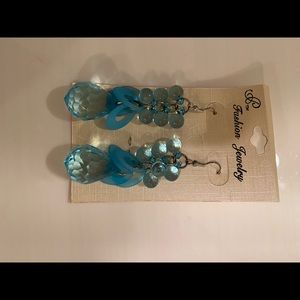 Blue fashion earrings